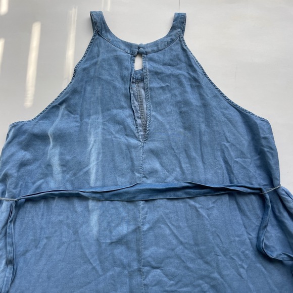 Torrid Womens Blue Denim Tiered Midi Sundress with Belt Plus Size 1 Coastal Boho - Picture 7 of 12